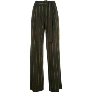 Vince High Waisted Striped Wide Leg Trouser Pants 0